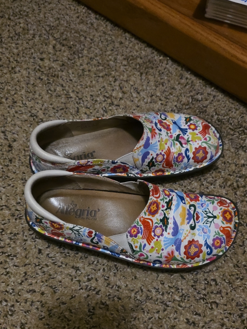 Alegria Colorful Floral & Bird Slip-On Shoes